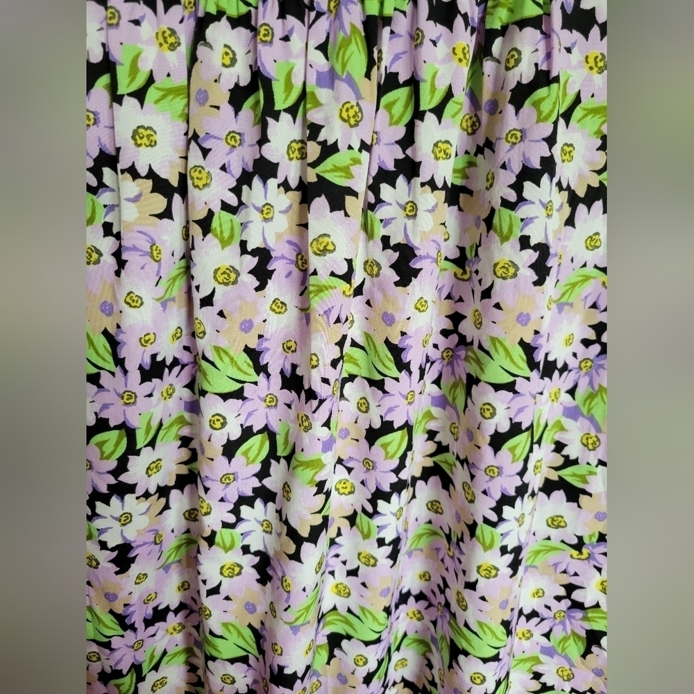 PIECES Women's Purple Long Sleeve Floral Midi Dress Size Large - Picture 5 of 7
